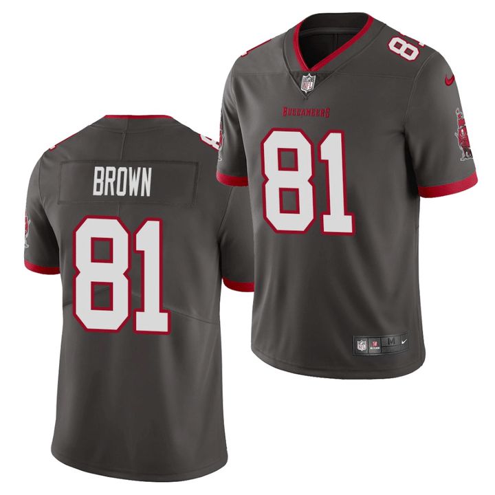 Men Tampa Bay Buccaneers 81 Antonio Brown Nike Grey Vapor Limited NFL Jersey